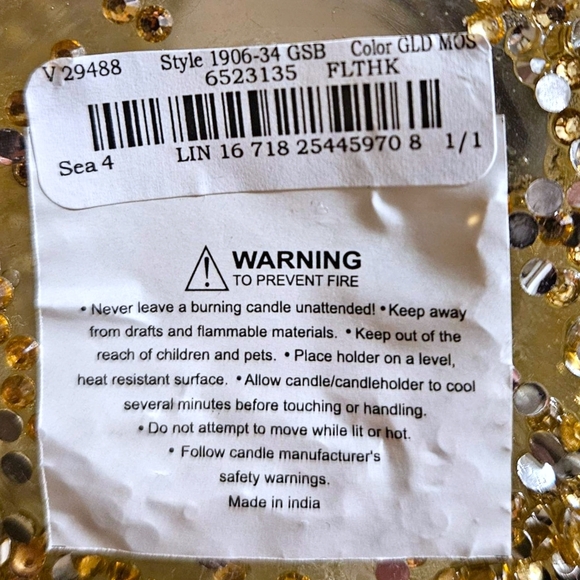 Gold Rhinestone Candle Holder 6" Tulip Vase Glam Hollywood Regency Bejeweled - Picture 4 of 7